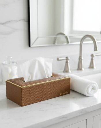 Leatherette Rectangle Tissue Box Holder