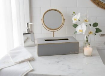 Leatherette Rectangle Tissue Box Holder |Serpentine