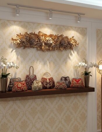 Wall Relief 3D Gold Wall Decoration Baroque Ornament  Gold Decorative Door Arch Wall Hanging Wall Sculpture Accessories