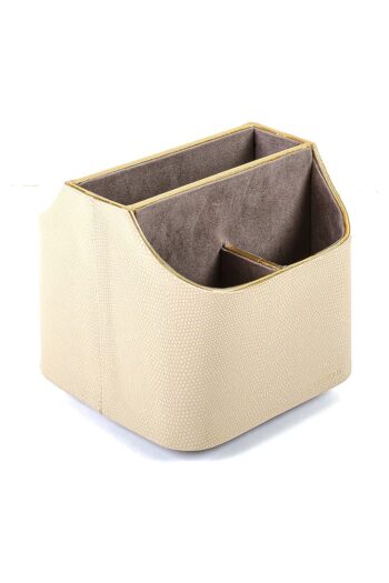 Leatherette Multi-Utility Rotating Holder Organiser | Serpentine - Ivory