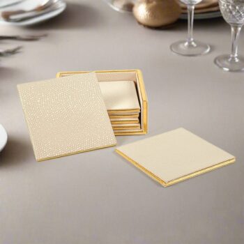 Leatherette Square Coasters Set of 6 |Serpentine